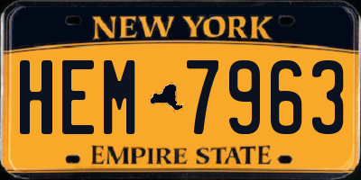 NY license plate HEM7963