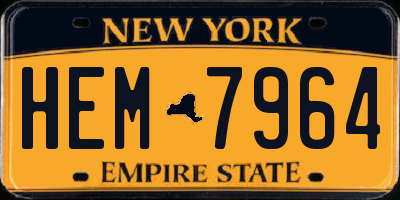 NY license plate HEM7964