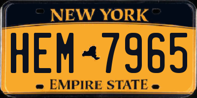 NY license plate HEM7965