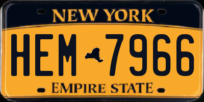 NY license plate HEM7966