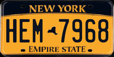 NY license plate HEM7968