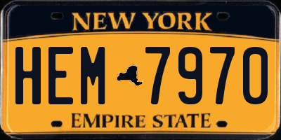 NY license plate HEM7970