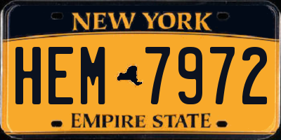 NY license plate HEM7972