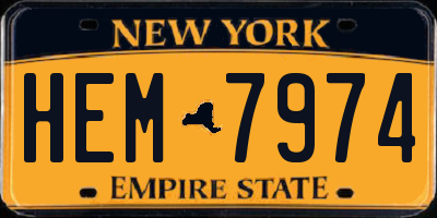 NY license plate HEM7974