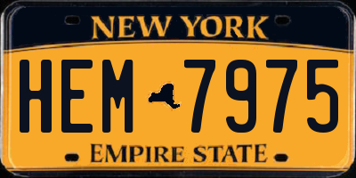 NY license plate HEM7975