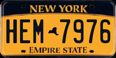 NY license plate HEM7976