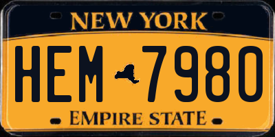 NY license plate HEM7980