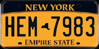 NY license plate HEM7983