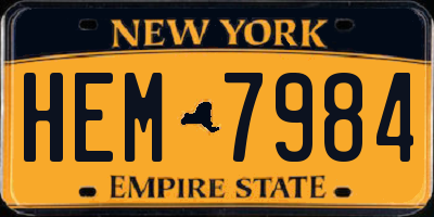 NY license plate HEM7984
