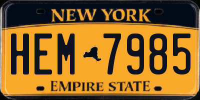NY license plate HEM7985