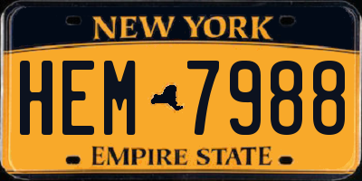 NY license plate HEM7988