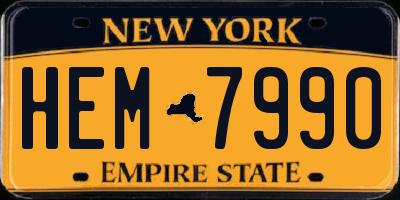 NY license plate HEM7990