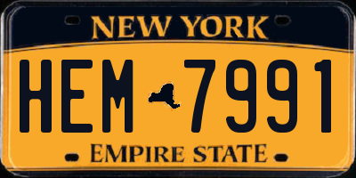 NY license plate HEM7991