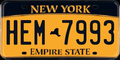 NY license plate HEM7993