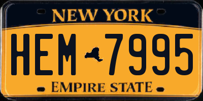 NY license plate HEM7995