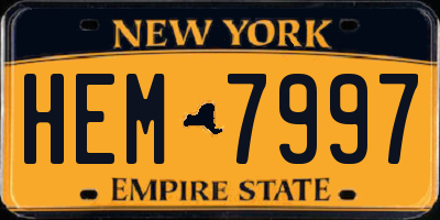 NY license plate HEM7997