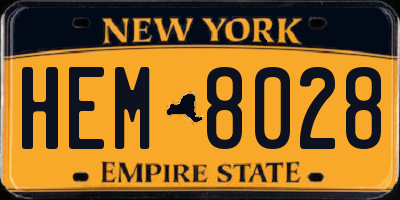 NY license plate HEM8028