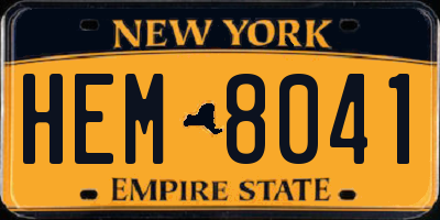 NY license plate HEM8041