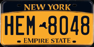 NY license plate HEM8048