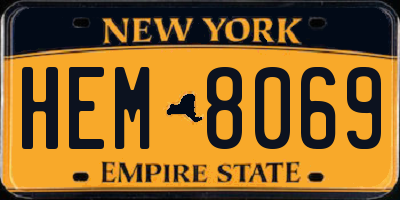 NY license plate HEM8069