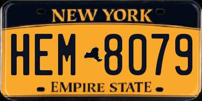 NY license plate HEM8079