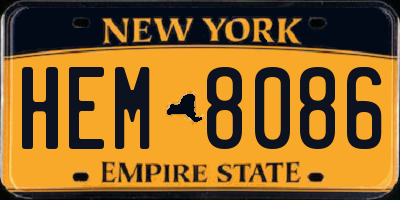 NY license plate HEM8086