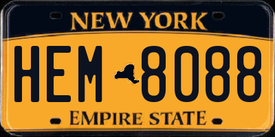 NY license plate HEM8088