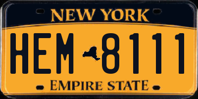 NY license plate HEM8111