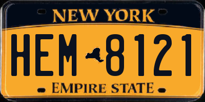 NY license plate HEM8121