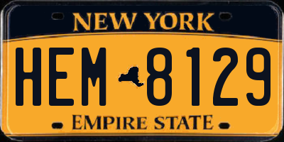 NY license plate HEM8129