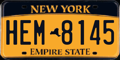 NY license plate HEM8145