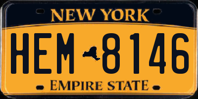 NY license plate HEM8146