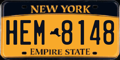 NY license plate HEM8148