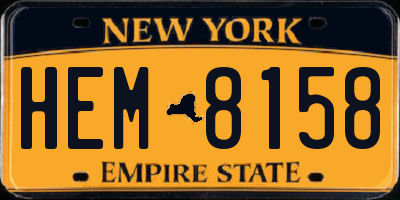 NY license plate HEM8158