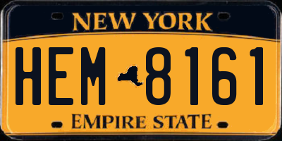 NY license plate HEM8161