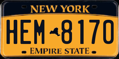 NY license plate HEM8170