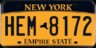 NY license plate HEM8172