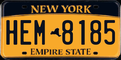 NY license plate HEM8185