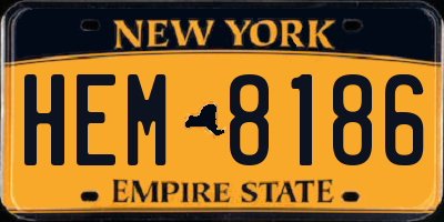 NY license plate HEM8186