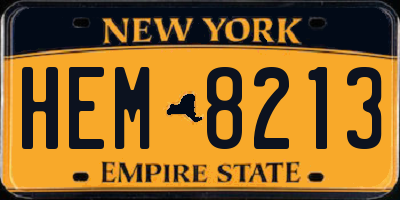 NY license plate HEM8213