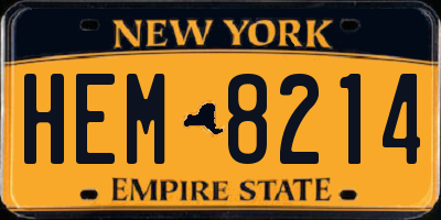 NY license plate HEM8214