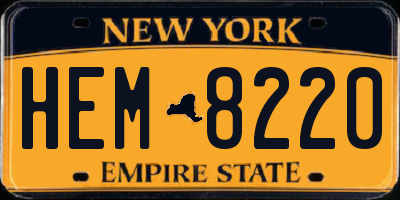 NY license plate HEM8220