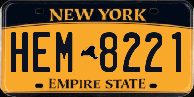 NY license plate HEM8221