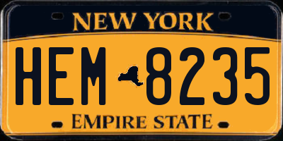 NY license plate HEM8235