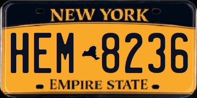 NY license plate HEM8236