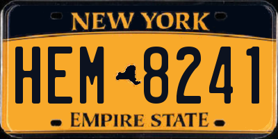 NY license plate HEM8241