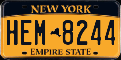 NY license plate HEM8244
