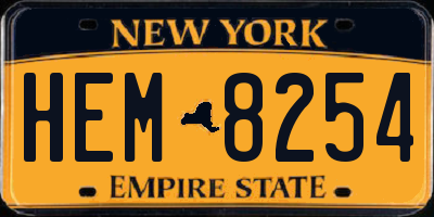 NY license plate HEM8254