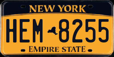 NY license plate HEM8255