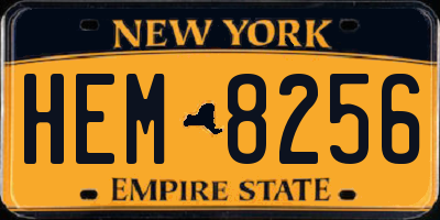 NY license plate HEM8256